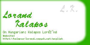 lorand kalapos business card